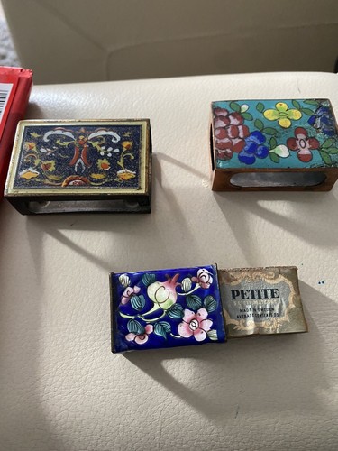 Enamelled matchbox holders - enamelled,