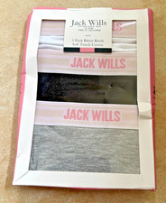 Jack Wills Bikini Briefs Girls 3 Pack Soft Touch Cotton 7-8 Years BNWT Multi