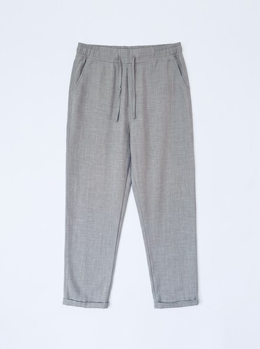 Mens linen trousers light grey - linen,