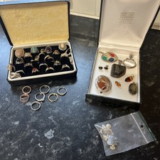 Job lot silver rings - lot, 925