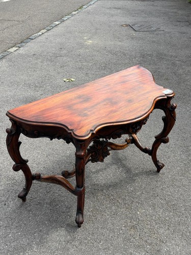 Ornate dark wood - , demilune