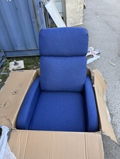 beliani blue recliner chair