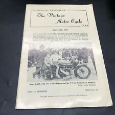OFFICIAL JOURNAL  VINTAGE MOTORCYCLE CLUB MAGAZINE JANUARY 1975 V TWIN SUNBEAM