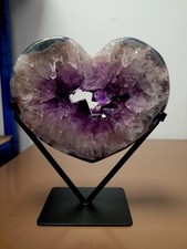 Amethyst Heart On Stand Geode