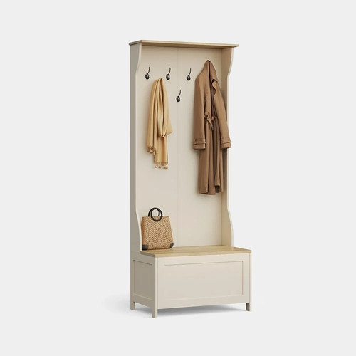 Shoe bench white coat rack - bench,