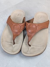 FitFlop WalkStar 3 Leather Thong Slip On Sandal Mules - Size Uk 7