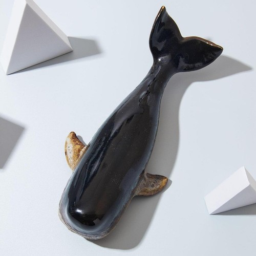Ceramic whales sculpture - whales,