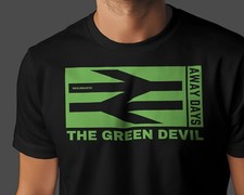 THE GREEN DEVIL Away Days T-Shirt | Forest Nailsworth Army New Lawn Black White 