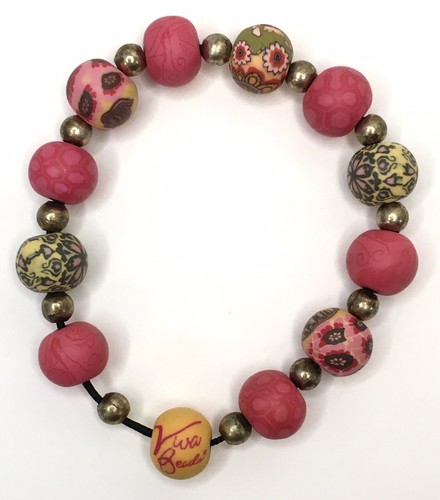 Viva beads pink yellow - pink,