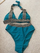 Turquoise And Gold Bikini Brand New Size Large