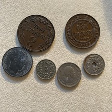 6 old coins job lot 1929 -