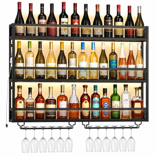Homcom wall mounted - wine, rack