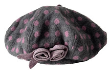 Polka Dot Hat Pink & Grey