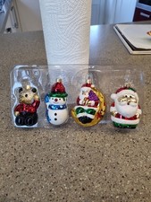  vintage  Christmas Tree Baubles Set Of 4 New Unused Free Post