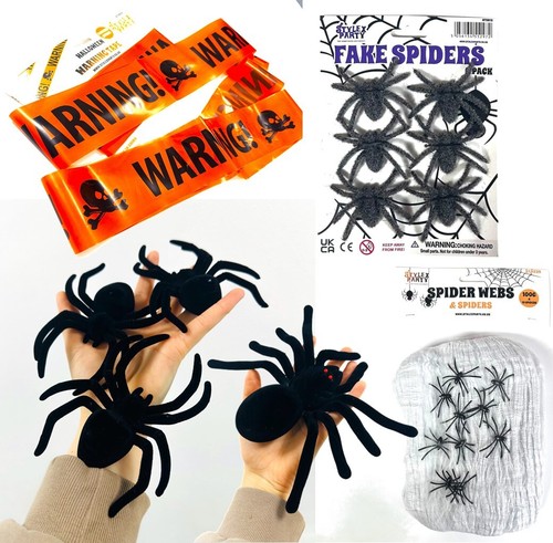Halloween fake spiders - fake, cobwebs