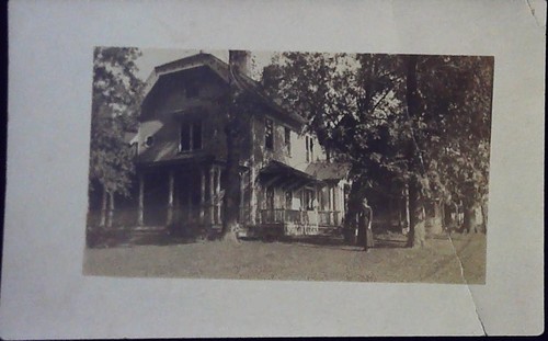 Rppc large house - house, woman