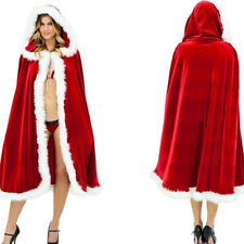 Santa Claus Fancy Dress Costume Cloak Cape Xmas Christmas Adult Ladies Mrs