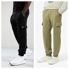 LACOSTE MENS FLEECE CARGO JOGGERS TROUSERS JOGGING  BOTTOM S TO XXL