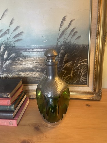 Vintage hammered pewter green - hammered,
