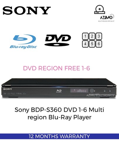 Sony bdp s360 dvd multi - multi, region
