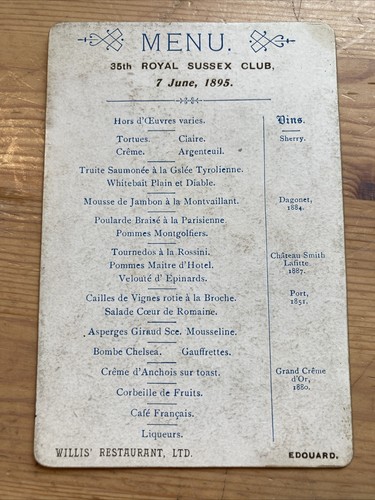 1895 menu card - card, 35th