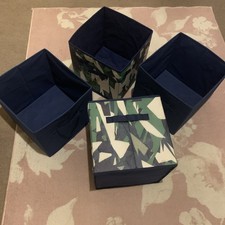 Blue Camo Folding Storage Boxes Children’s Playroom Tidy Storage Bin