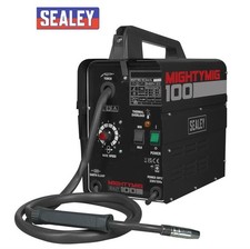 Sealey Mig Welder Gasless No Gas Welding Machine & Flux Wire 100A Mightymig100