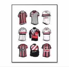 São Paulo Football Shirt, São Paulo Football Poster, Retro Soccer Kit, Print a4