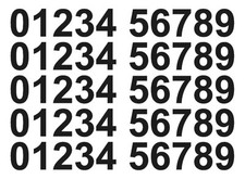 Vinyl Number Stickers 35mm, 0 -9, 5 Sets Self Adhesive Multiple Colours FREE P&P