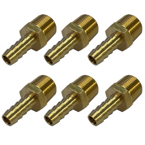 Brass pipe connector 6 - brass,