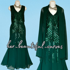 JOANNA HOPE 20s GATSBY SEQUINNED BEADED DRESS & SHAWL SIZE 20