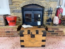 Old Antique Pine Chest, Vintage Wooden Storage Trunk, Blanket Box, Dome Top
