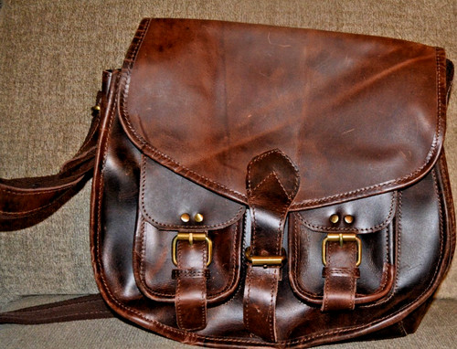 Leather messenger bag possibly - messenger,