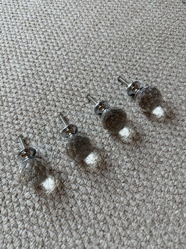 Clear crystal door - knobs, 40mm