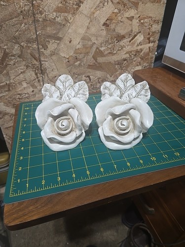 Pair white rose flower - pair,