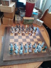Medieval Crusades  Chess Set, Handpainted, & Solid Wooden Chessboard-663TPCNT