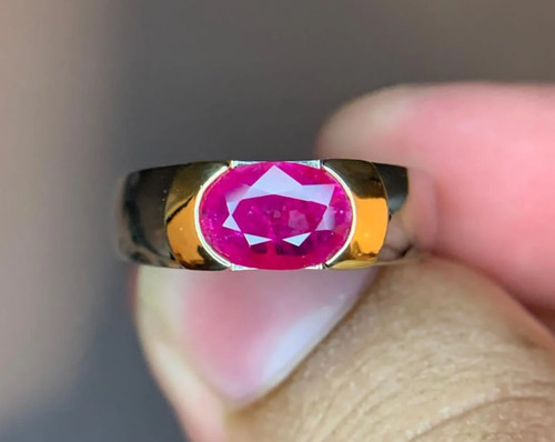 Gold plated ruby - ruby, ring,