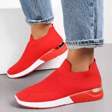 Women's Red Slip On Running
