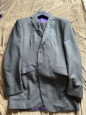 Oswald Boateng 46R Mohair Black And Red Pinstripe Suit