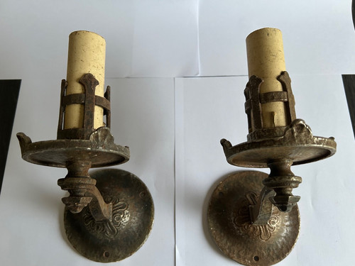 Vintage pair antique iron - vintage,