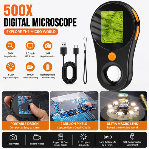 500x digital microscope - digital,
