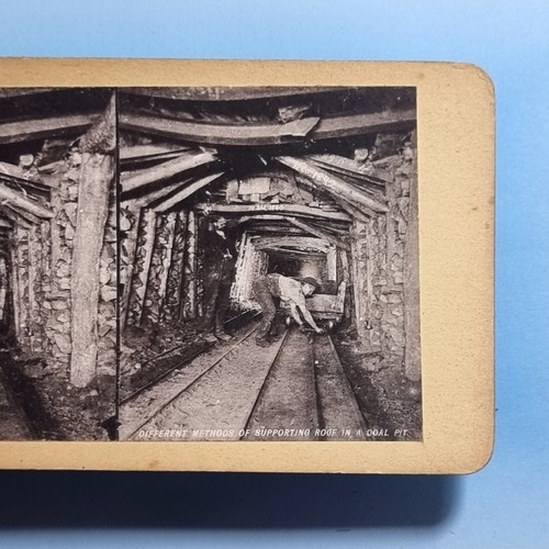 Coal mine stereoview - coal,