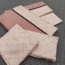 2 Silk fabric bed runners and 2 cushion covers, PEACHY GOLD, unused