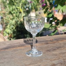 Georgian Port / Sherry Glass Hand Blown Lens Cut Early 19th C Pontil