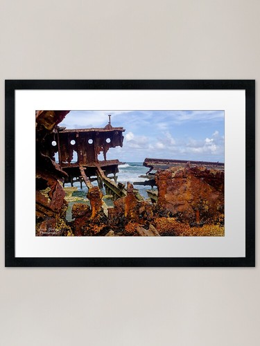 Ship wrecked framed - wrecked, print