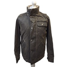 Fat Face Green Zip & Snap Fleece Lined Waxed Jacket Uk Men's Size S EE986