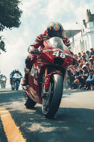 Isle man motorbike racing - man,