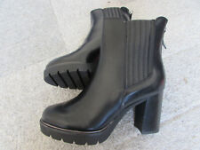 Black Platform Ankle Boots Chunky Heeled Zip UK 5.5 Catwalk Deichmann new