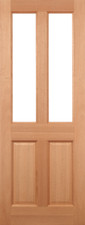 LPD External Malton Hardwood M&T 2 Panel 2 Light Double Frosted Glazed Doors