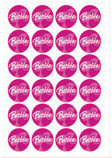 24x BARBIE TEXT Edible Cupcake